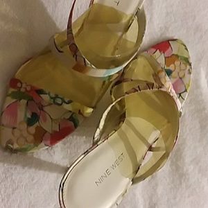 Floral satin fabric Sandals